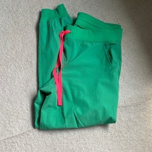 Safety green fig joggers size large petite